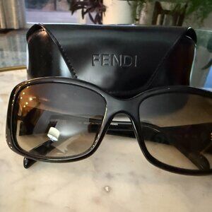 Fendi Sunglasses FS5291 001 Polished Black/Gold Square Italy